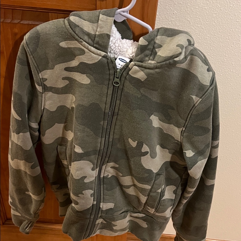 Old Navy Green Camouflage Kids Hoodie